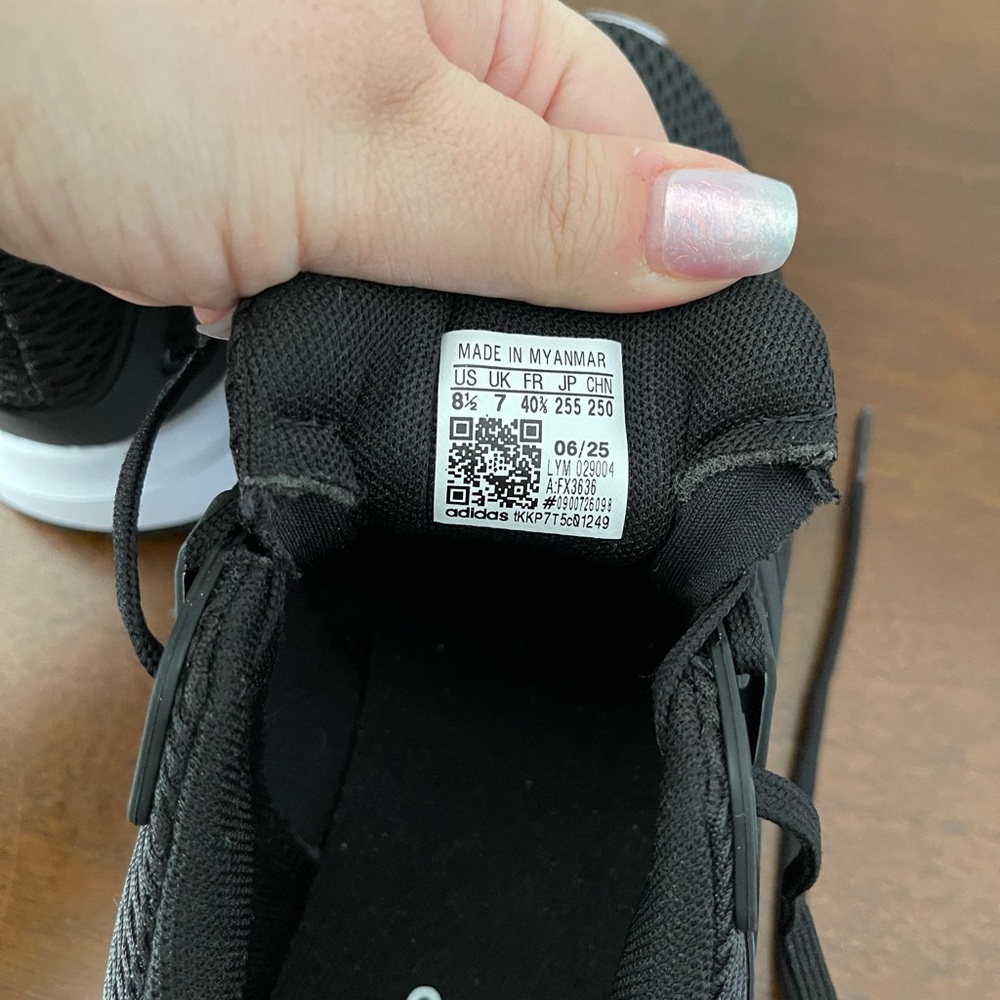 adidas Black and White Running Sneakers NWOT - Picture 4 of 6